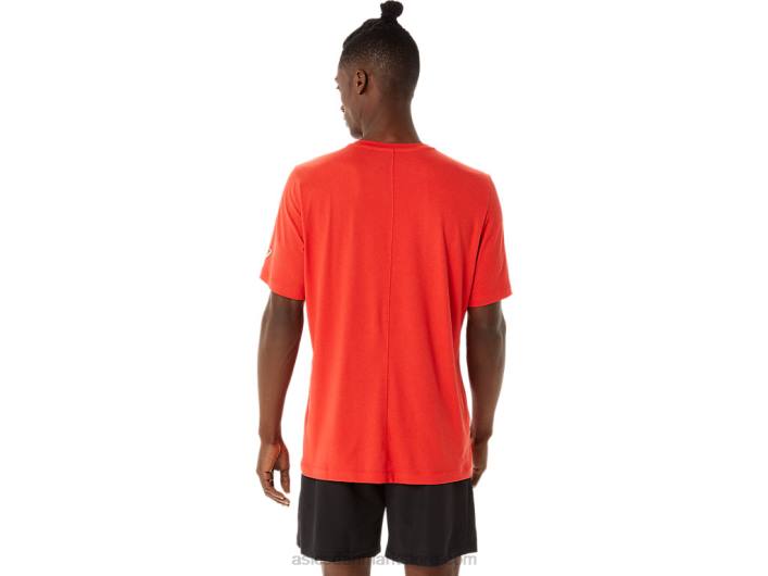 Asicskortærmet hthr tech top til mænd 60Z41422 ildrød lyng