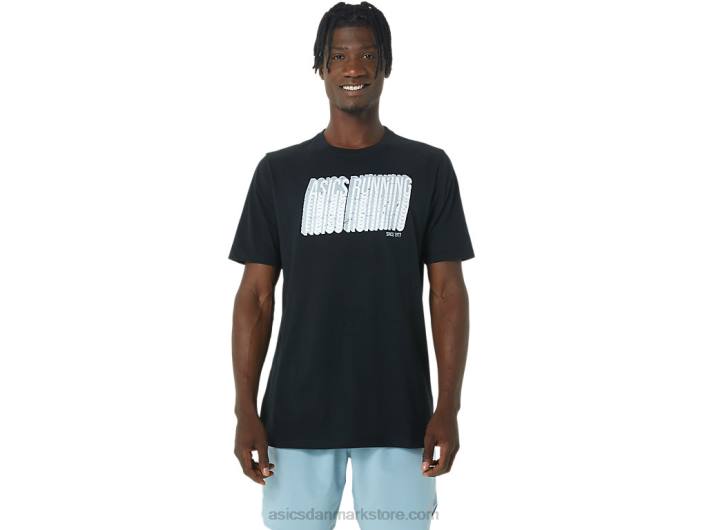 Asicslang abstrakt logo-t-shirt 60Z4795 ydeevne sort