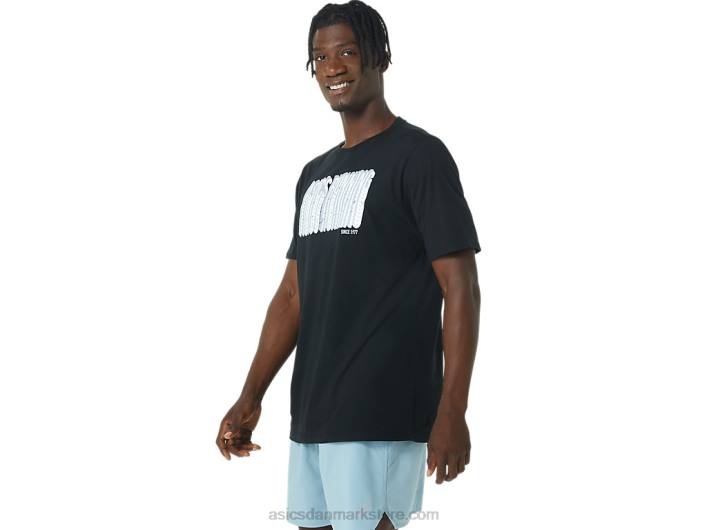 Asicslang abstrakt logo-t-shirt 60Z4795 ydeevne sort
