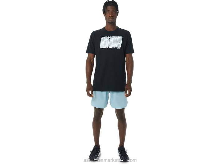 Asicslang abstrakt logo-t-shirt 60Z4795 ydeevne sort