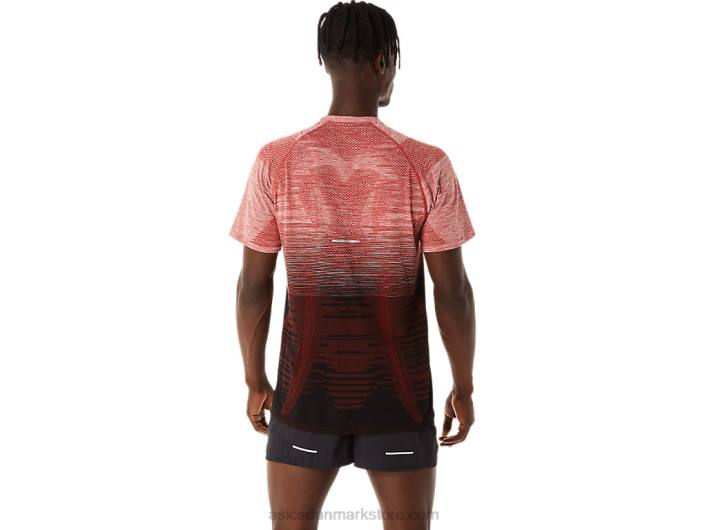 Asicssømløs kortærmet top til mænd 60Z4119 performance sort/krydderi latte