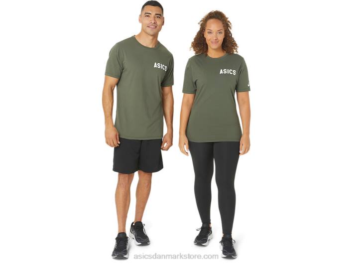 Asicsstriber solopgang t-shirt 60Z4787 oliven lærred