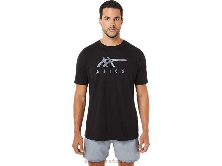 Asicsstribet kortærmet t-shirt 60Z41716 ydeevne sort