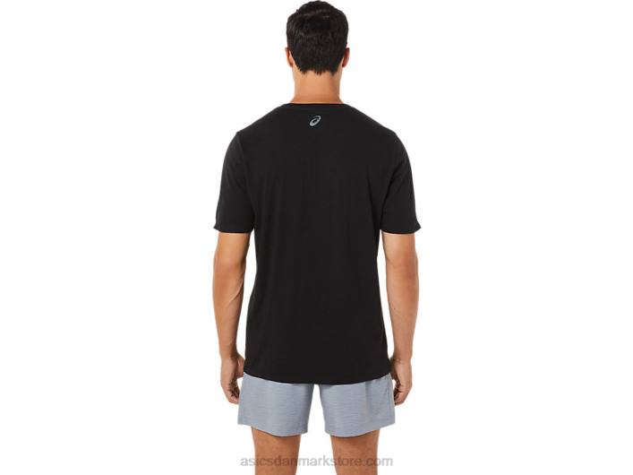 Asicsstribet kortærmet t-shirt 60Z41716 ydeevne sort