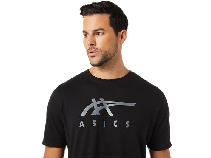 Asicsstribet kortærmet t-shirt 60Z41716 ydeevne sort