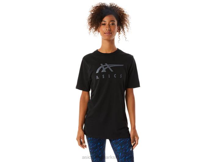 Asicsstribet kortærmet t-shirt 60Z41716 ydeevne sort