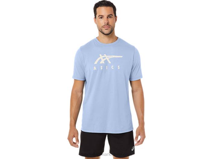 Asicsstribet kortærmet t-shirt 60Z428 blød himmel