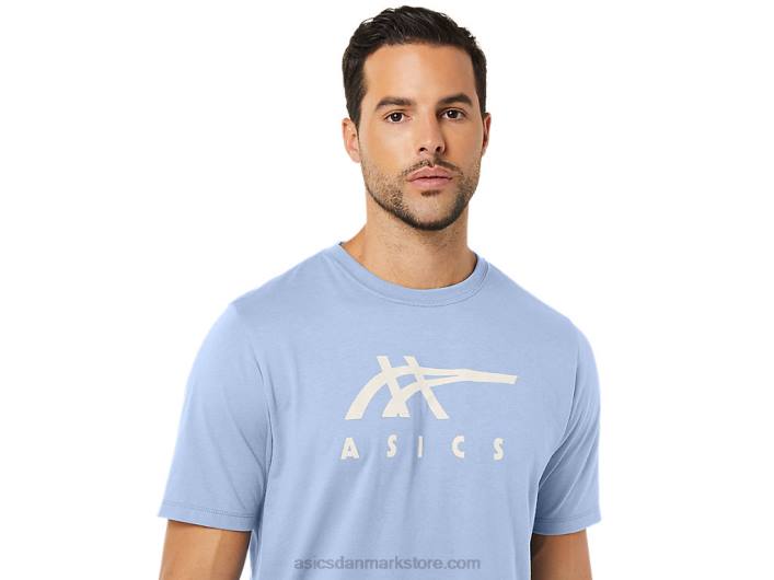 Asicsstribet kortærmet t-shirt 60Z428 blød himmel