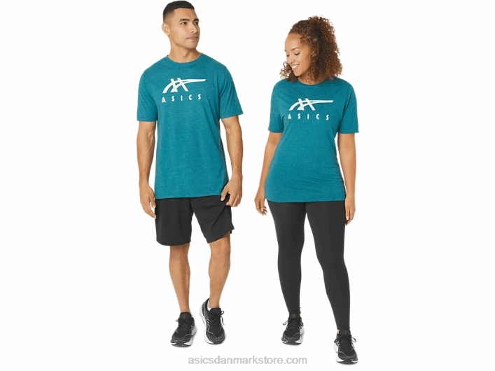 Asicsstribet kortærmet t-shirt 60Z4802 fløjlsfyrlyng