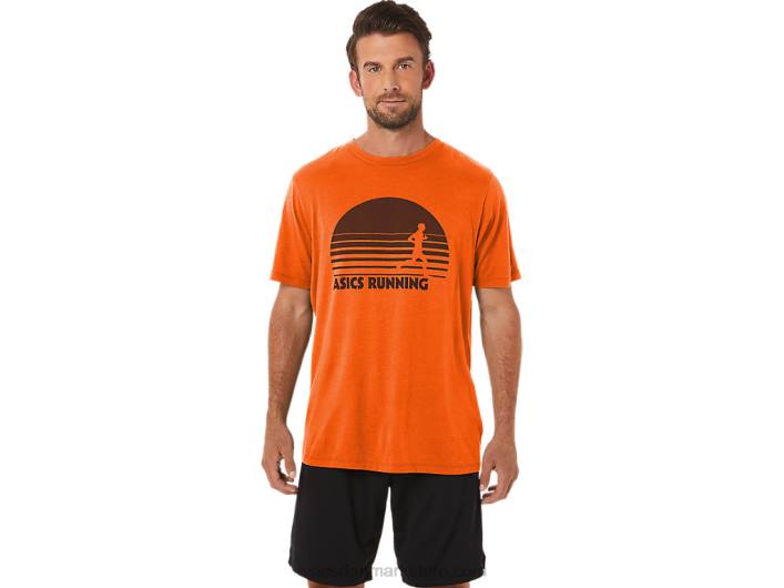 Asicssunrise runner grafisk t-shirt 60Z41186 morgenfrue orange lyng