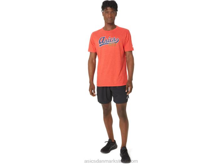 Asicsunisex 77 baseball t-shirt 60Z499 klassisk rød lyng