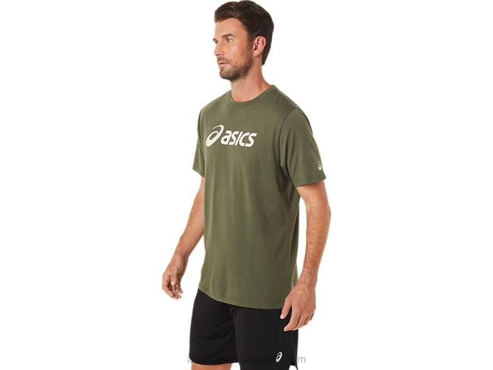 Asicsxg kortærmet lockup-logo-t-shirt 60Z41655 oliven lærred