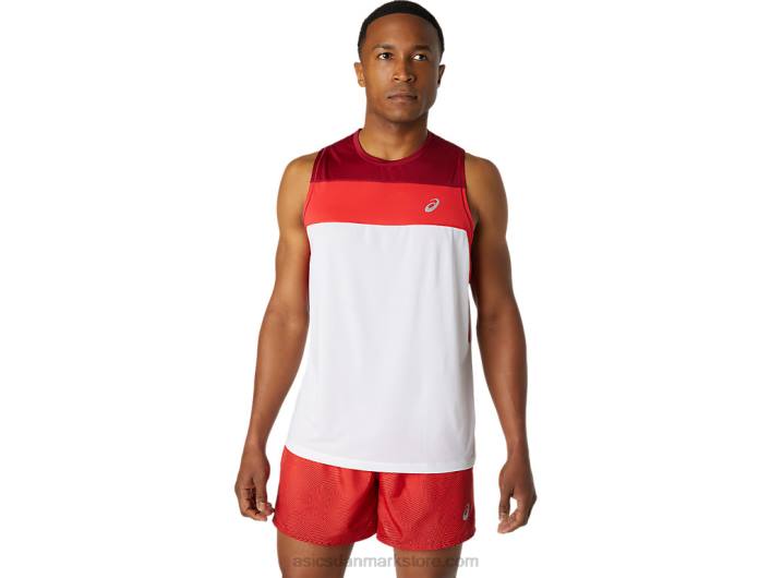 Asicsherre race singlet 60Z41737 strålende hvid/burgunder