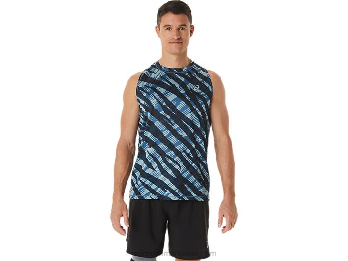 Asicsvild camo singlet til mænd 60Z41113 azurblå/performance sort