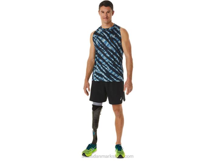 Asicsvild camo singlet til mænd 60Z41113 azurblå/performance sort